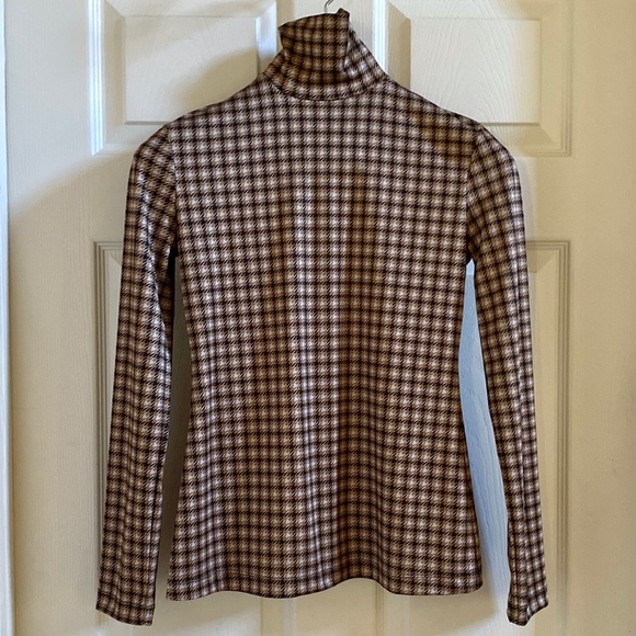 Rokh Mask Houndstooth Satin-Jersey Turtleneck Top XS New With Tags - Picture 7 of 9